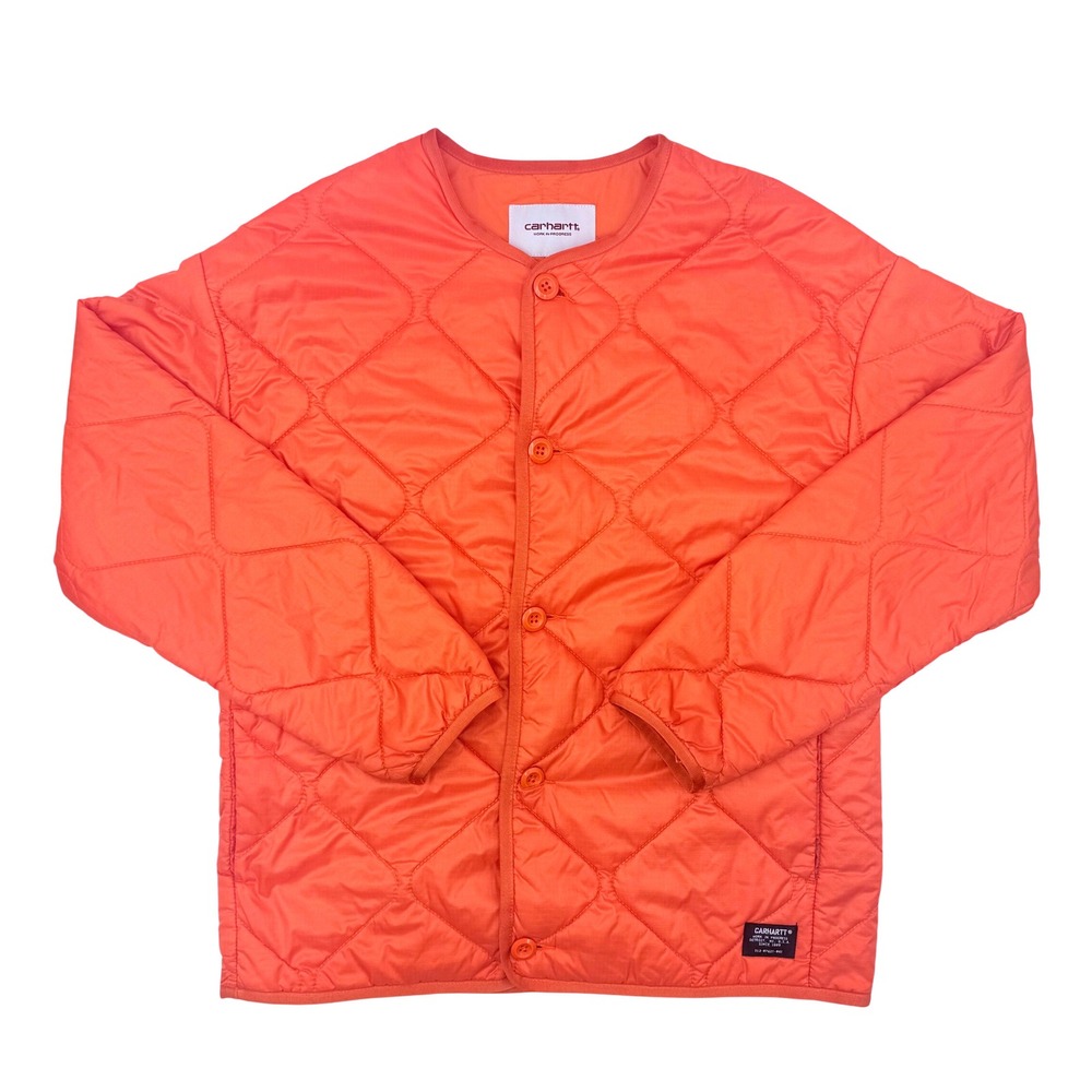 Carhartt WIP Laxey Liner Jacket XS Orange Quilted Ripstop Water Repellent